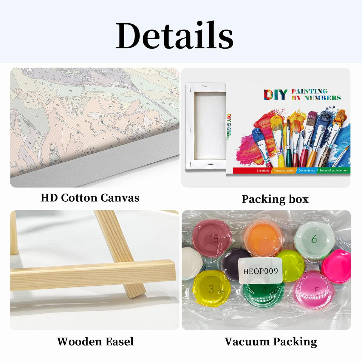 HeeBenor Framed Paint by Numbers Kit for Adults, Hummingbird Paint by Numbers Kit for Adults with Easel, DIY Flower Bird Paint by Number with Frame, Adult Paint by Number Kits Framed Canvas 8x12 Inch HeeBenor