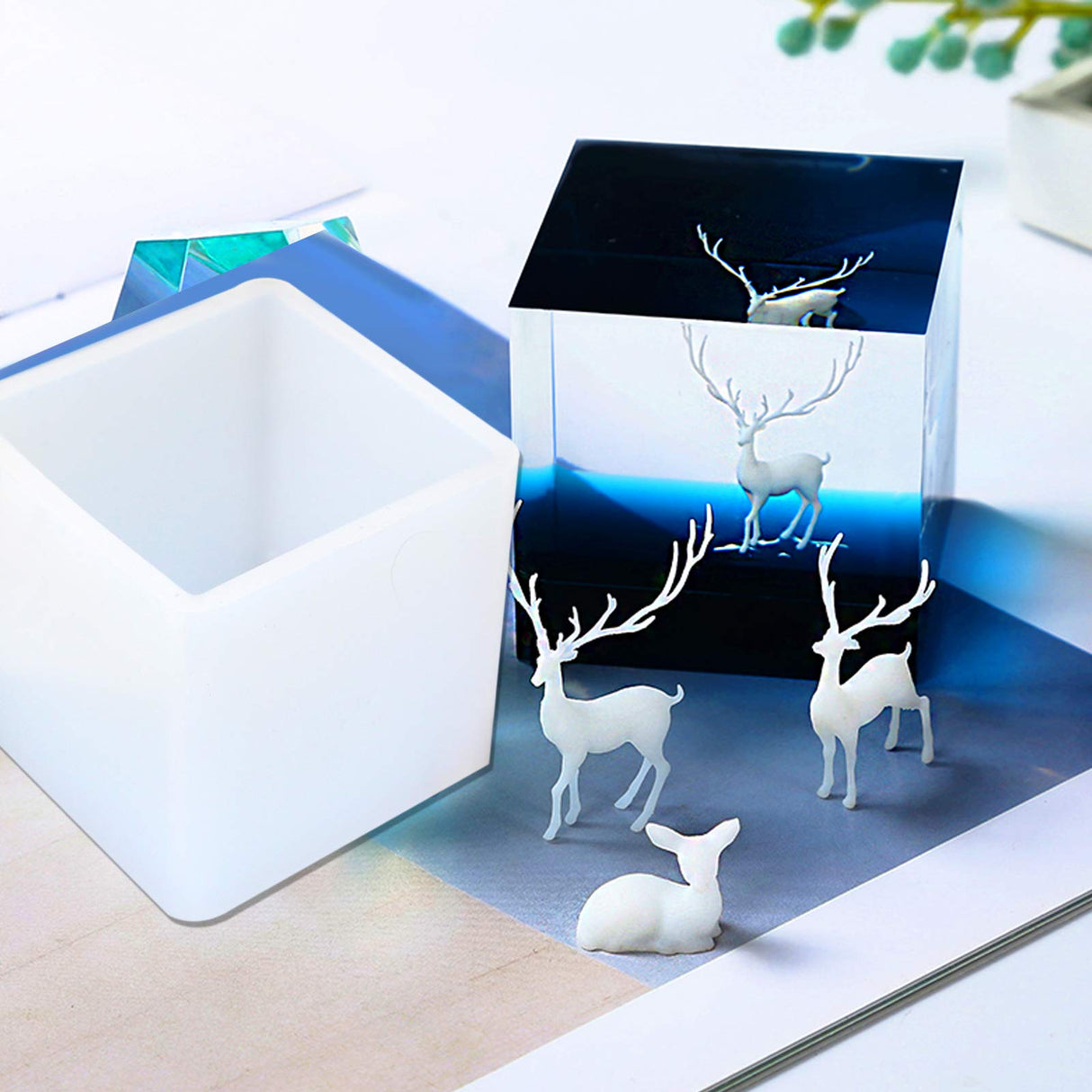 4 Inches Cube Silicone Molds Square Silicone Molds Resin Epoxy Casting Molds Chistepper