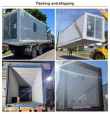 Expandable Container House to Live in for Adults, Mobile Homes 20ft Tiny Prefab Homes Movable Foldable Steel Frame Villa with Full Kitchen & Bathroom Generic