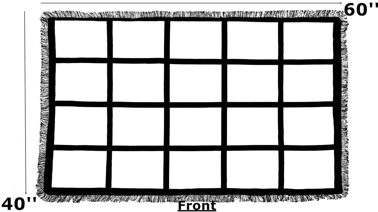 Zeloyaut 2 Pack 40"X60" Sublimation Blank Throw Blankets for Heat Press, Baby Printed Blanket, 100% Polyester, Custom Personalised Sublimation Photo with 20 Panel Zeloyaut