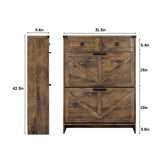 Halitaa Shoe Cabinet with 2 Flip Drawers & 2 Drawers,Farmhouse Shoe Storage Cabinet for Entryway,Slim Freestanding Narrow Organizer Rack for Front Door Entrance,Rustic Brown Halitaa