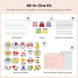 YOPPIX 140 PCS Acrylic Keychain Blank Set, Fruit Double-Sided UV DTF Stickers Acrylic Keychain Making Kits for Vinyl DIY Craft Project Employee Appreciation Gifts YOPPIX