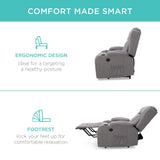 Best Choice Products Modern Linen Electric Power Lift Chair, Recliner Massage Chair, Adjustable Furniture for Back, Legs w/ 3 Positions, USB Port, Heat, Cupholders, Easy-to-Reach Button - Gray Best Choice Products