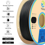 YOUSU Polypropylene PP Filament, 1.75mm 3D Printer Filament for 3D Printing, 1kg(2.2lbs) 5pcs Build Sheet Included, Semi-Flexible Ultra Tough Filament, Black Yousu