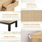 Jocoevol Rattan Shoe Cabinet Storage for Entryway - Hidden Shoes Storage with 4 Flip Drawers, Narrow Shoe Organizer Cabinet for Hallway, Foyer (Brown) Jocoevol