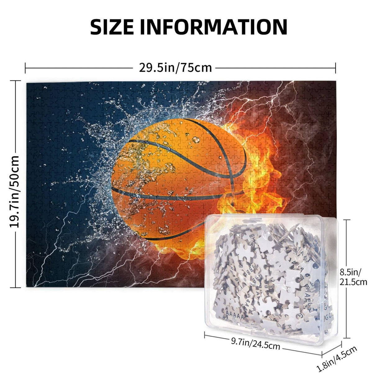 Wooden Jigsaw Puzzles 1000 Piece Basketball Fire Intellective Game for Teens Modern Stylish Home Decoration Futterya
