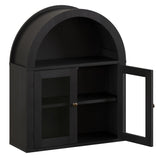 ChooChoo Modern Arched Wall Cabinet Bathroom Medicine Cabinet with Adjustable Shelf, Wall Mounted Cupboard Storage Organizer for Laundry Room, Dining Room, Living Room, Kitchen (Black) ChooChoo