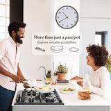 Bazova Ceramic Nonstick Cookware Set, Healthy,Non Toxic,17-Pieces Pots and Pans Set Removable Handles,Induction RV Kitchen Set,Stain & Scratch-resistant,Dishwasher/Oven Safe,PFAS/PFOA Free,Cream White bazova