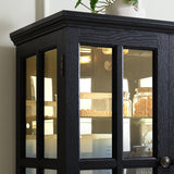 LuxyHoom Lighted Display Curio Cabinet Elegant China Cabinet Featuring 6 Shelves and 69 Inch Height for Premium Home Decor Storage Solutions(Black) LuxyHoom