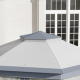 Outsunny 13' x 13' Pop Up Gazebo, Hexagonal Canopy Shelter with 6 Zippered Mesh Netting, Event Tent with Strong Steel Frame for Patio Backyard Garden Wedding Party, Gray Outsunny