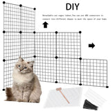 MUYG 2 Tier Metal Cat Cage Indoor Detachable Cats Cages DIY Pet Playpen Portable Removable Kitten Collapsible Playpen for Small and Medium Cats Kittens Kitty (White 29.52 x 15.35 x 28.74 in) MUYG