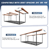 Jusgym 4X8FT Overhead Garage Storage Rack, 22"-48" Height Adjustable Garage Ceiling Storage Racks, Heavy Duty Metal Overhead Storage Organizer System, 750LBS Weight Capacity Jusgym