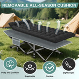 ZENPETIO Camping Cot for Adults, Heavy-Duty Portable Cot Bed with Mattress, Foldable Padded Sleeping Cots for Camping Travel Tent Day Bed Outdoor & Home Guest, Max Load 500 LBS, 75x28x15” ZENPETIO