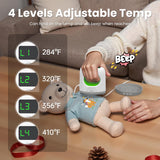 Calogy Super Mini Heat Press Machine, Max 410℉ & 4 Heating Setting with LED Display, Mini Iron for Crafting with Precision Tip, Easy for Small Objects Like Shoes, Stuffed Animals, Hats (White Green) Calogy