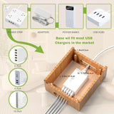 Pezin & Hulin Bamboo Charging Stations, Cell Phone Organizer for Multiple Devices, Tablets, Smart Watch, Included 5 Port USB Charger, Pack 5 Cables Pezin & Hulin