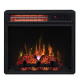 ClassicFlame 18" Infrared Quartz Electric Fireplace Insert with Safer Plug, Black ClassicFlame
