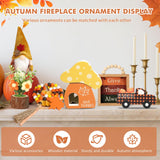 7 pcs Thanksgiving Tiered Tray Fall Decor Set, Gnome Truck Thanksgiving Wood Plaque Wooden Bead String Decorations, Fall Decorations for Home Kitchen Fireplace Farmhouse Office Fall Decoration Fiarbrty