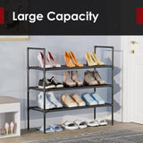 Sakugi Shoe Rack with Non-Woven Fabric - 3-Tier Shoe Organizer for Closet, Garage, Corridor & Entryway, Sturdy and Stackable, X-Large, Black Sakugi