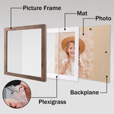 ORIVAN 10x10 Picture Frame Wood Display Picture 8x8 with Mat or 10x10 without Mat Distressed Brown Square Photo Frame for Wall and Tabletop Decoration ORIVAN