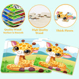 Puzzles for Toddlers 2-4, 9 Piece Animal Wooden Jigsaw Puzzles for Kids Ages 4-6 Year Old, Children Learning Educational Puzzles Toys for Boys and Girls (8 Packs) VOMYOZB