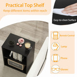 Tangkula 2-Tier Bookshelf, Open Shelf Bookcase with 7-Position Adjustable Shelf, Multifunctional Wooden Cubby Storage Display Shelf for Home Office Study Living Room (Black, 1) Tangkula