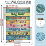 Piegricdiat Diamond Painting Kits, Funny Cat Dog Diamond Art Kits for Adults Cross Stitch Full Drill Shiny Diamond Embroidery Pictures Arts Craft for Home Wall Decor Gift 12X16in/30x40cm (Dog Quotes) Piegricdiat