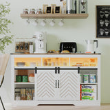 amzzar 58” Wooden Farmhouse TV Stand for 65 inch TV, Rustic Tall Entertainment Center with Power Outlets and Sliding Barn Door, TV Console Cabinet with Storage for Living Room, White, Large amzzar