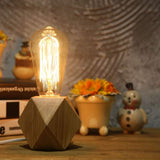 OuXean Small Wood Table Lamp Edison Bulb Dimmable Desk Lamp E26 60W Industrial Night Light Boho Deco for Bedroom, Living Room or Office(No Bulb) OuXean