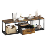 Wisdom Star Floating Wall TV Stand, TV Shelf with Storage Cabinet, Wall Mounted TV Cabinet Entertainment Television Center for TV up to 50 inch, for Living Room, Bedroom, Metal Wisdom Star