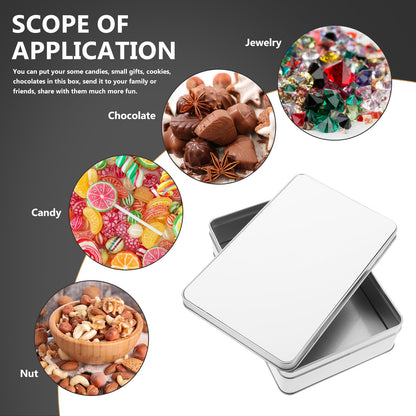 SOESFOUFU Storage Tins Box Sublimation Candy Tin Box Cake Iron Rectangle Treat Tin