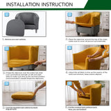 CRFATOP 2 Piece Club Chair Slipcover Stretch Barrel Chair Covers Jacquard Tub Chair Slipcovers Soft Armchair Sofa Cover Removable Furniture Protector Arm Chair Cover for Living Room,B09 CRFATOP