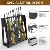 Semohop Gun Racks, Floor Gun Rack Indoor, Wooden Free Standing Rifle Racks, Vertical Shotgun Display Stand for Home or Garage Safe Hunting Gun Storage - Holds up to 9 Long Guns, Gifts for Dad Semohop