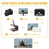 OKLPF 5 Pack 6"X12" Sublimation License Plate Blanks, 0.45mm Thicken Metal Aluminum License Plate, Heat Thermal Transfer Sheet DIY Picture Sublimation Blank for Custom Design Work - White OKLPF