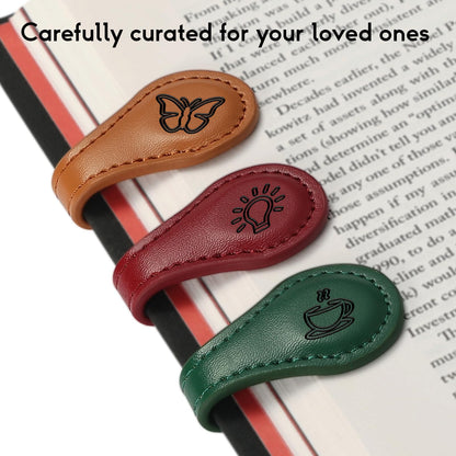 Unique Personalized Magnetic Leather Bookmarks 1 Pack: Custom Engraved, Motivational Text, and Retro Charm - A Thoughtful Gift for Book Lovers, Readers, Kids, and Students