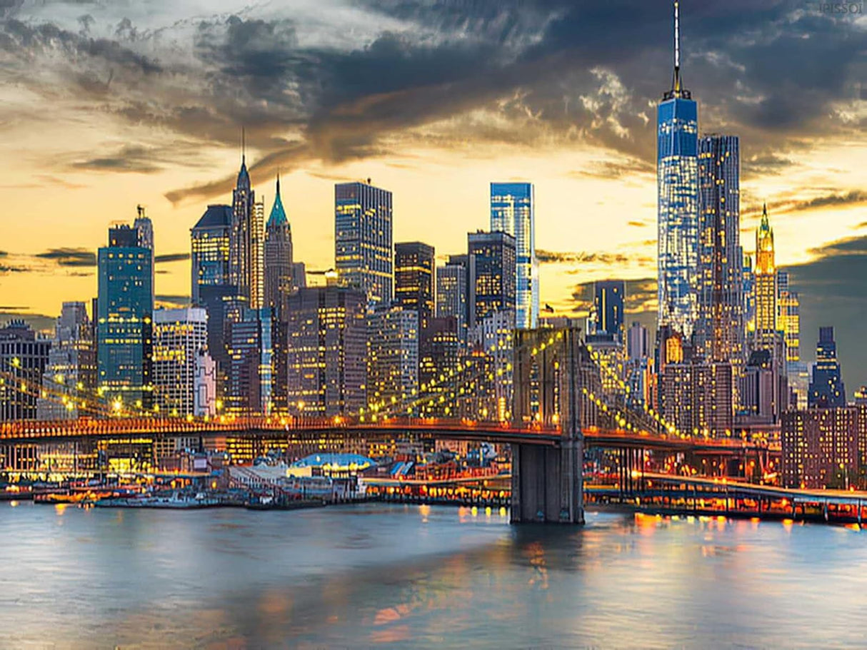 IPISSOI Diamond Painting City New York City USA Ity Skyline Scenic Scene View Skyscraper for Adult Painting Kits Diamond Art Perfect for Home Wall Decor 12x16 Inch IPISSOI