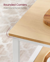 VASAGLE 39.4-Inch Kitchen Island with 3 Shelves, Large Worktop, and Stable Steel Structure in Oak and White VASAGLE