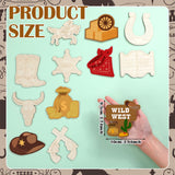 JellyArch 24 Pcs West Cowboy Painting Kits Unfinished Wood Hat Boots Cutouts DIY Wooden Painting Bulk Crafts for Adults West Cowboy Cutouts Refrigerator Magnets for Home Decoration JellyArch