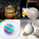 4inch Large Sphere Resin Mold Silicone,One-Piece Design 3D Round Ball Silicone Molds for Resin Art,Epoxy Resin,Candle Wax, Soap, Bath Bomb, Cement, Plaster F FYJS