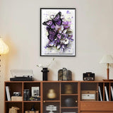 DOTZSO Butterfly Diaomnd Painting Kits for Adults DIY 5D Round Full Drill Butterfly Flowers Diamond Art Adult Diamond Painting Very Suitable for Home Leisure and Wall Decoration 11.8x15.7 (Inches) DOTZSO