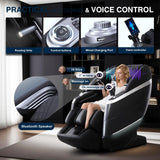 4D Zero Gravity Massage Chair with Deep Tissue Knead & Body Scan - 55" SL-Track Full Body Shiatsu Massage Recliner with Heating, 36 Airbags & Voice Control - 18 Auto Modes & 11 Techniques (Black) RlxwizRevi