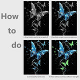 M MUGIT 8 Sheet Scratch Art Noctilucent Rainbow Painting Paper with Pen/Cleaning Brush, Glow in The Dark Engraving Scratchboard(A4) for Kids & Adult, ASMR Sketch Card Relaxing Toy (Butterfly/Dolphin) M MUGIT