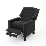 Christopher Knight Home Izidro Traditional Fabric Recliner, Dark Charcoal / Dark Brown Christopher Knight Home