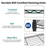 WDT NSF Certified Storage Shelves on Wheels, Heavy Duty Metal Shelves for Storage with Adjustable Stand, 6-Tier Wire Shelving Unit for Garage Pantry Kitchen Shelf Rack, 47" D x 17" W x 80" H WDT