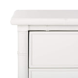 Safavieh Home Collection Mina Modern Coastal 2 Drawer 25" Bamboo Nightstand, White Safavieh