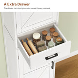 TEENFON Tall Storage Cabinet with 3 Door Shelves & 1 Drawer, Narrow Kitchen Pantry Cabinet for Living Room, Bathroom, Entryway, White TEENFON