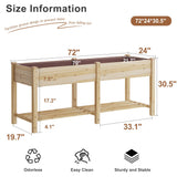 FILWH Raised Garden Bed with Legs Elevated Wooden Planter Box Stand Large Planter Stand Box for Fruits Vegetables Flowers with Divider with Bag - 72 * 24 * 30.5IN FILWH