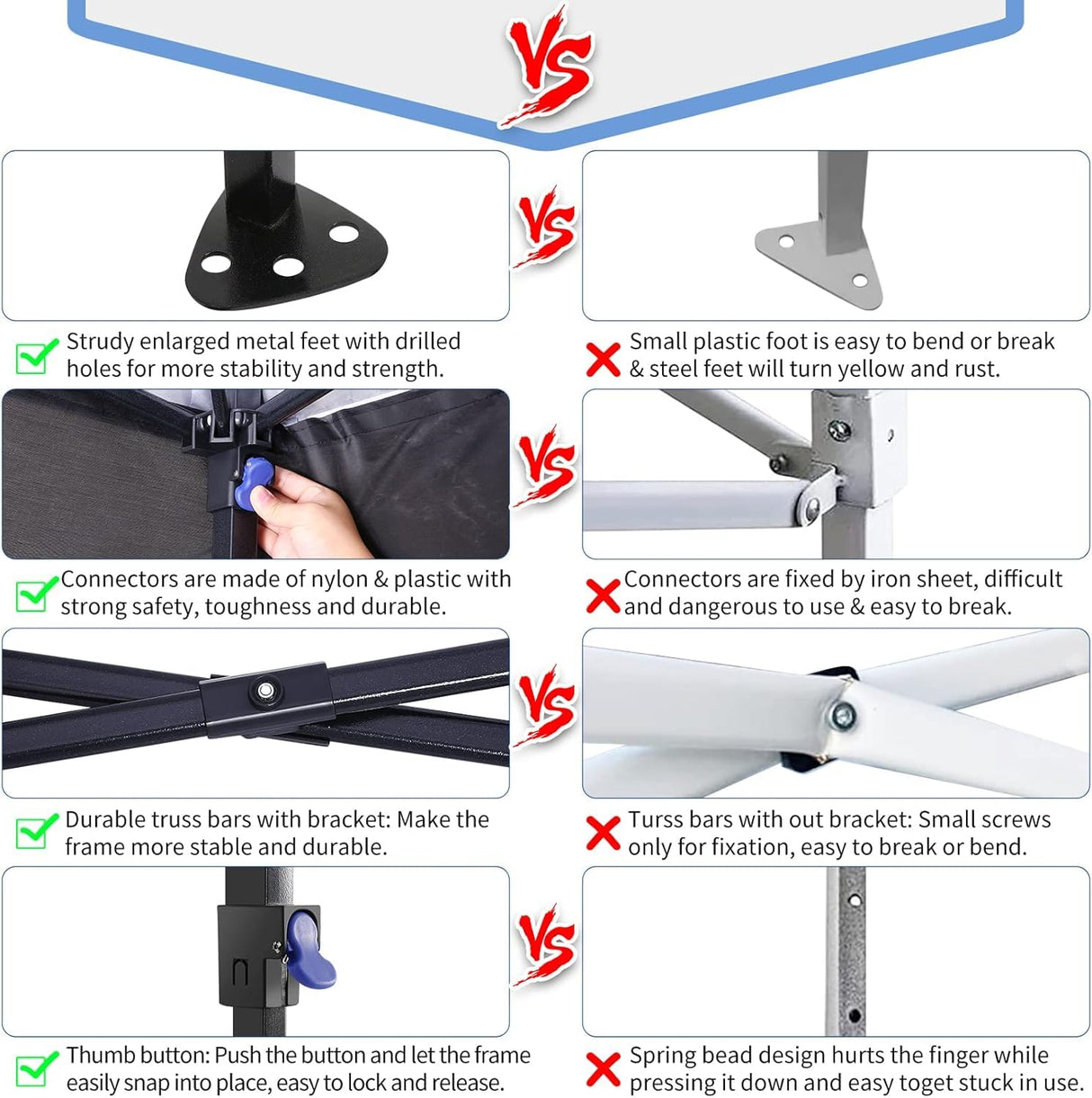 10x10 Pop Up Canopy Tent with 4 Sidewalls and Mesh Windows 2.0, Waterproof Commercial Instant Gazebo Tent Outdoor Canopy Tents for Party/Exhibition/Picnic with Carry Bag,4 Stakes & Ropes (Black) COBIZI