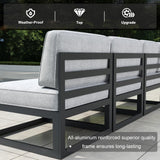 Vakollia 11 Pieces Aluminum Patio Furniture Set with Coffee Table, Metal Outdoor Conversation Sofa Set witVah Seating Cushions Vakollia