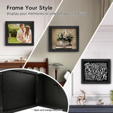 Dononr Hidden Gun Storage, Hidden Gun Safe for Pistols with Magnetic, Wooden Picture Frames for Handgun, Hidden Storage Gun Safe Home Furniture, Concealment Furniture Picture Frame Box, Black Dononr