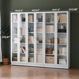 Metal Storage Cabinet with Doors, Tall Bookcase with 4 Adjustable Shelves, 70.87" Cabinet Display Case for Collectibles, White Bookshelf for Home Office, Living Room, Library Generic